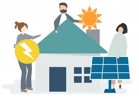 forrás: <a href='https://www.freepik.com/vectors/solar-house'>Solar house vector created by rawpixel.com - www.freepik.com</a>